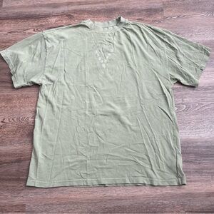 Darc Sport Women’s Large Oversized Graphic T-Shirt Olive Green Wolf Tee